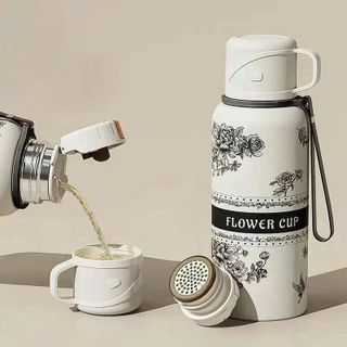 BÌNH GIỮ NHIỆT KÈM 2 CỐC FLOWER CUP 600ML