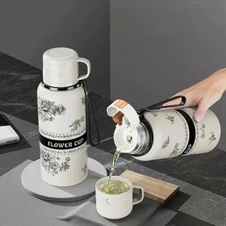 BÌNH GIỮ NHIỆT KÈM 2 CỐC FLOWER CUP 600ML