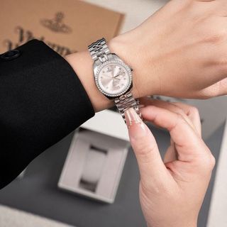 SET ĐỒNG HỒ CAO CẤP VIENNE TRỌN BỘ TRANG SỨC MẶT HỒNG VIỀN HỘT FULLBOX