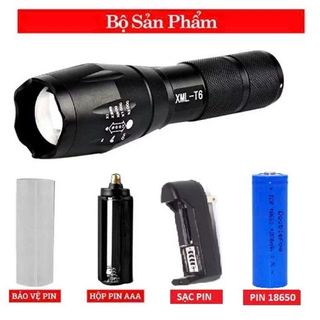 Đèn pin cầm tay siêu sáng T6 có hộp đựng
