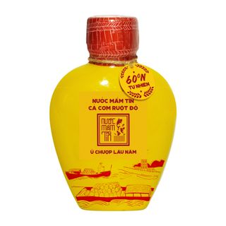 01 BÌNH GỐM 60 ĐỘ ĐẠM 500ML Nước mắm Tĩn cá cơm ruột đỏ độ đạm rin nguyên chất truyền thống