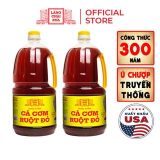 [COMBO 2 CHAI] Nước Chấm 2 LÍT Cá Cơm Ruột Đỏ Làng Chài Xưa chai nhựa cao cấp Đặc Biệt Thanh Dịu