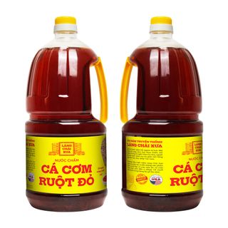 [COMBO 2 CHAI] Nước Chấm 2 LÍT Cá Cơm Ruột Đỏ Làng Chài Xưa chai nhựa cao cấp Đặc Biệt Thanh Dịu