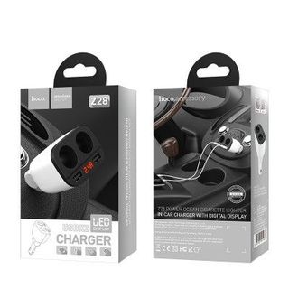 Cóc sạc nhanh 3.0 cao cấp xe hơi 2 cổng usb Hoco Z28