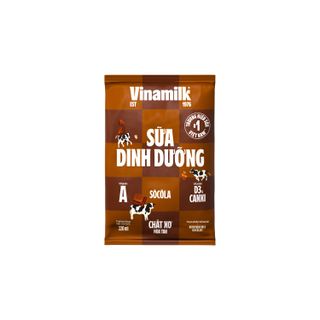 Sữa tươi dinh dưỡng Vinamilk hương Sôcôla bịch 220 ml Thùng 48 bịch