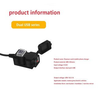 SẠC ĐIỆN THOẠI 2 CỔNG GẮN XE MÁY CÓ CÔNG TẮC
