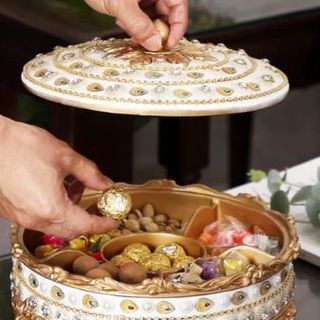 Khay Mứt Sứ Tết Mạ Vàng YT ( THÙNG 16C )