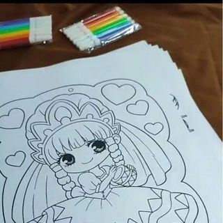 Bộ tranh 6 tờ gia 10k nguyen bo gom 6 tranhh mix rất nhiều mẫu size a4 va 6 cay but long nguyen bo