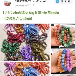 Vòng chuỗi đeo tay phong thủy nhiều màu mẫu 10 ly xinh xắn