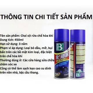 CHAI XỊT XÚC VỆ SINH BÌNH XĂNG CON, KIM PHUN HỌNG GA BOTNY 450ML