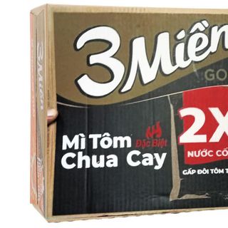 Mì 3 Miền Gold Tôm Chua Cay gói 75g Thùng 30 gói