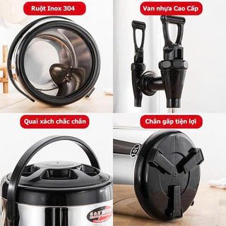 BÌNH TRÀ GIỮ NHIỆT 8L INOX CAO CẤP