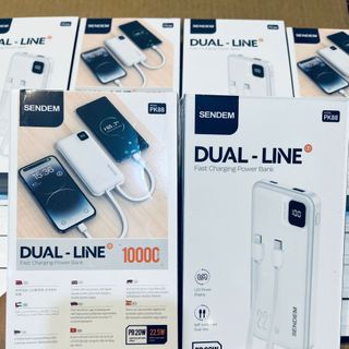 Sạc dự phòng Sendem PK88 10000Mah sạc nhanh 22.5W/PD20W tích hợp dây sạc IPhone và TypeC (Có VAT)