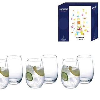Bộ Bình 6 Cốc Thủy Tinh Luminac Cốc Cao ( THÙNG 6B )