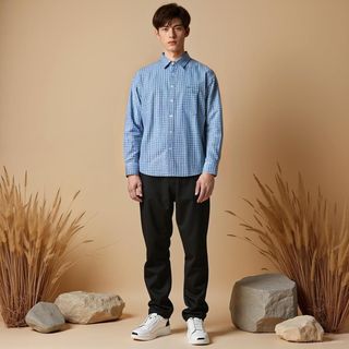 Áo sơ mi nam sọc tay dài vải xuất dư có size to 80-90kg