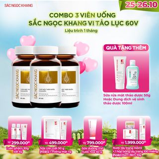COMBO 03 Viên Uống Sắc Ngọc Khang Vi Tảo Lục [60 (Liệu trình 1 tháng) TẶNG 1 TRONG 2 QUÀ