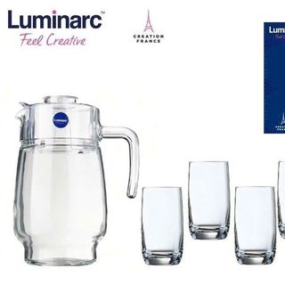 Bộ Bình 6 Cốc Thủy Tinh Luminac cao (THÙNG 6B)