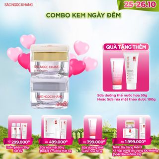 COMBO Kem Dưỡng Trắng Da - Mờ Nám Sạm Ngày & Đêm [Hộp 30g] TẶNG 1 TRONG 2 QUÀ