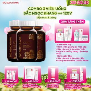 COMBO 03 Viên Uống Sắc Ngọc Khang ++ [Hộp 120 Viên] TẶNG 1 TRONG 2 QUÀ