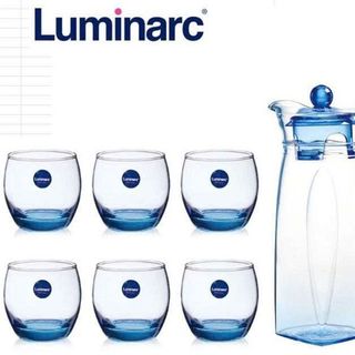 Bộ Bình 6 Cốc Thủy Tinh Trứng Xanh Luminac (THÙNG 6B)