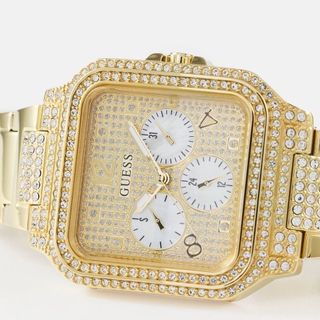 ĐỒNG HỒ NỮ CAO CẤP GUECC DÂY THÉP MẶT VUÔNG FULL ĐÁ BẠC VÀ VÀNG