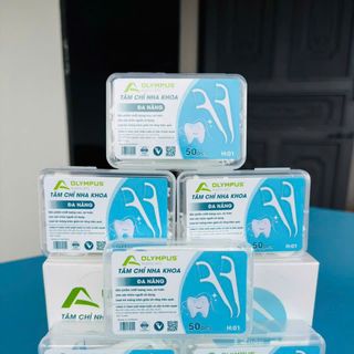 Tăm chỉ nha khoa OLYMPUS lốc 12 hộp (600pcs) - Tăm chỉ nha khoa thương hiệu Việt Nam chất lượng cao.