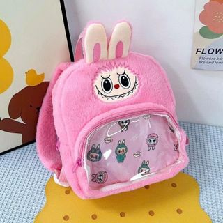 BALO HOẠT HÌNH LABUBU PHỐI KÍNH VẢI LÔNG MỀM MỊN – SIÊU XINH SIÊU HOT