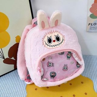 BALO HOẠT HÌNH LABUBU PHỐI KÍNH VẢI LÔNG MỀM MỊN – SIÊU XINH SIÊU HOT