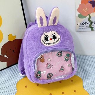 BALO HOẠT HÌNH LABUBU PHỐI KÍNH VẢI LÔNG MỀM MỊN – SIÊU XINH SIÊU HOT