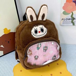 BALO HOẠT HÌNH LABUBU PHỐI KÍNH VẢI LÔNG MỀM MỊN – SIÊU XINH SIÊU HOT