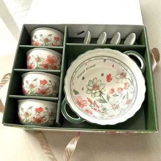 BỘ 9 CHI TIẾT SET Bát, Bát 2 tai, Bộ Bát Hoa Xanh (THÙNG 10B)