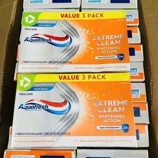 Kem đánh răng Aquafresh Extreme Clean Whitening – Pack 3 tuýp