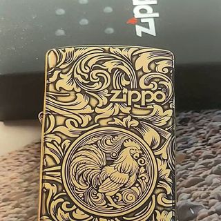 Zippo đồng khối khắc 12 con giáp mộc đấy chu niên 85