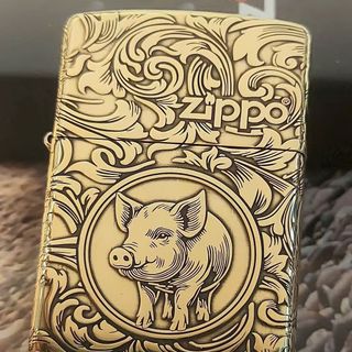 Zippo đồng khối khắc 12 con giáp mộc đấy chu niên 85