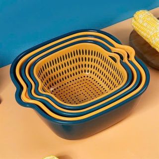 Bộ 6 rổ kèm chậu vuông ( 3 rổ + 3 chậu size khác nhau )