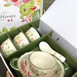 BỘ 9 CHI TIẾT SET Bát, Bát 2 tai, Bộ Bát Hoa Xanh (THÙNG 10B)