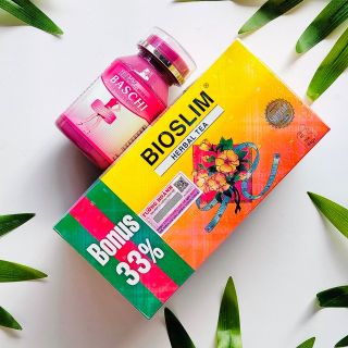 COMBO VITAMIN XƠ BASCHI HỒNG & BIOSLIM HERBAL TEA ĐÀO THẢI THANH LỌC SỨC KHỎE.