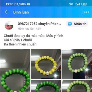 Vòng đeo chuỗi đá mắt mèo 10ly mix hạt châu xinh