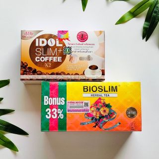 BỘ ĐÔI KẾT HỘP ĐỈNH CAO IDOL COFEE SLIM & BIOSLIM HERBAL TEA THẢO MỘC TỰ NHIÊN.