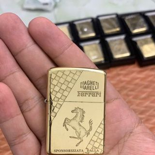 Zippo đồng khối 9 lama khắc rồng ngựa