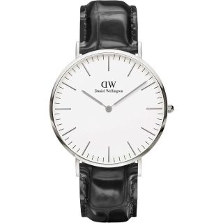 ĐỒNG HỒ NAM NỮ CAO CẤP DANIEL W CLASSIC DÂY DA MẶT TRẮNG VIỀN BẠC FULLBOX TEM