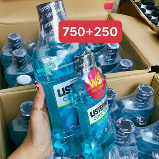 [Hàng Full tem]Nước súc miệng Listerine (750ml + 250ml)