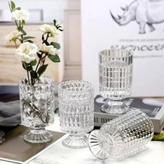 Lọ Hoa Thuỷ Tinh Có Chân Kiểu Âu Size 18cm ( THÙNG 15C )