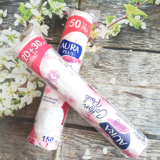 [Hàng Auth]Bông tẩy trang Aura Plus 150 miếng