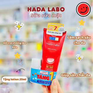 [Hàng Full tem]Sữa rửa mặt Hada Labo đỏ (tặng toner 20ml)