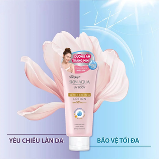 [Hàng Full tem]Kem chống nắng Skin Aqua hồng