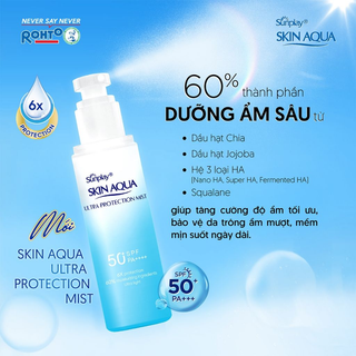 [Hàng Full tem]Xịt chống nắng Skin Aqua 60ml