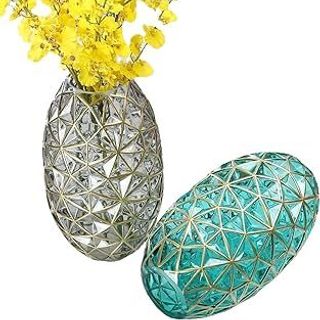 Lọ Hoa Thuỷ Tinh Tròn Vân Vàng Size 30cm ( thùng mix màu ) ( THÙNG 12C )