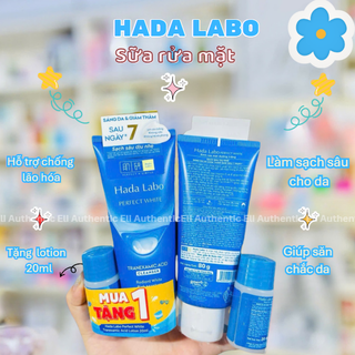 [Hàng Full tem]Sữa rửa mặt Hada Labo Xanh dương (tặng toner 20ml)