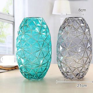 Lọ Hoa Thuỷ Tinh Tròn Vân Vàng Size 30cm ( thùng mix màu ) ( THÙNG 12C )
